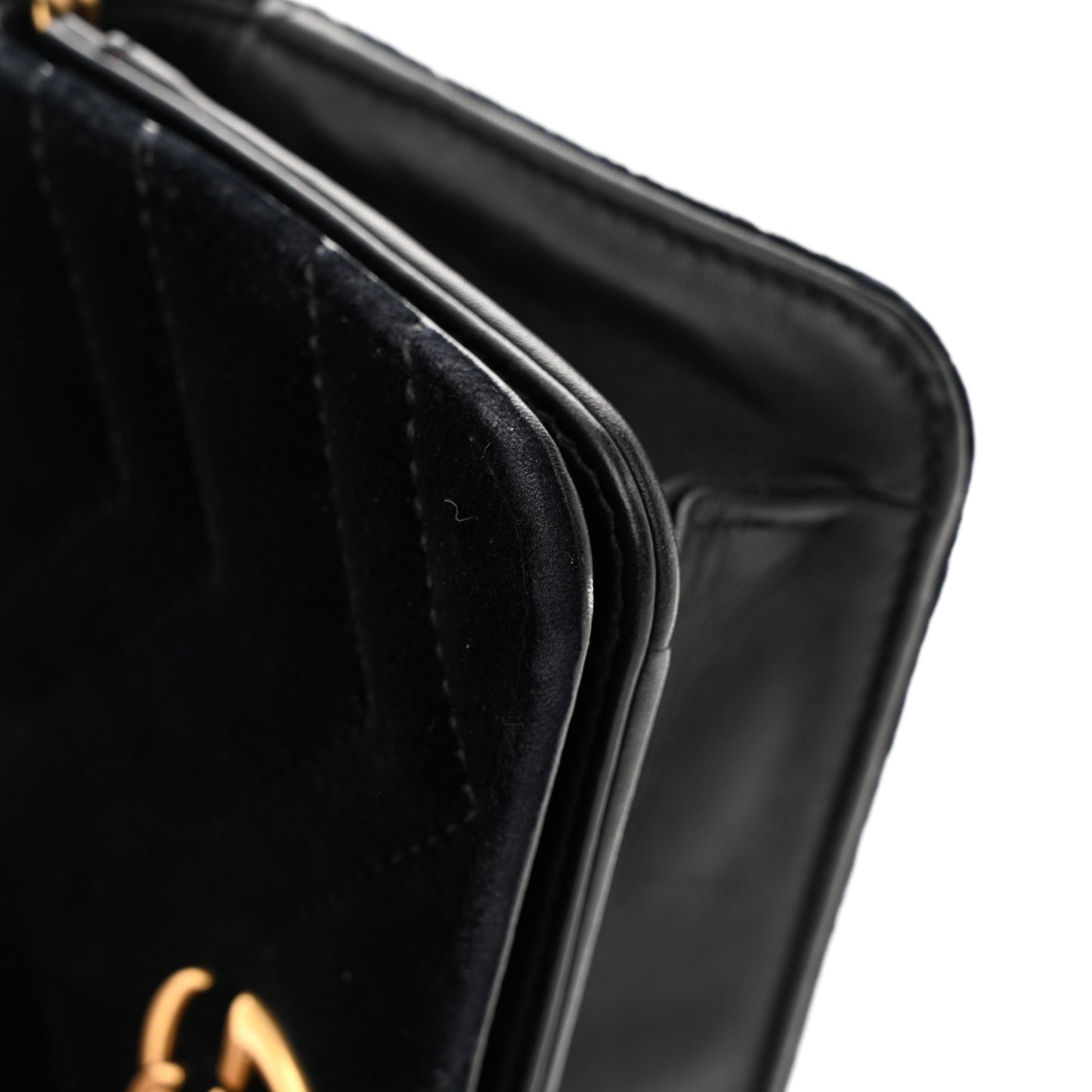 Velvet Matelasse GG Marmont Mini Bag Black