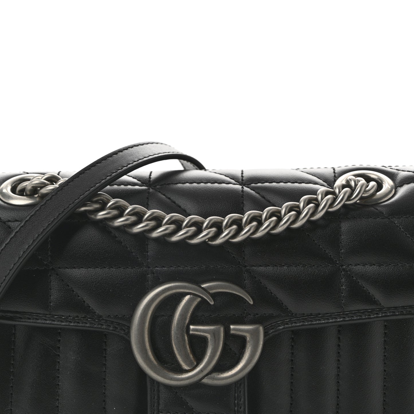 Calfskin Matelasse Aria Mini GG Marmont Shoulder Bag Black
