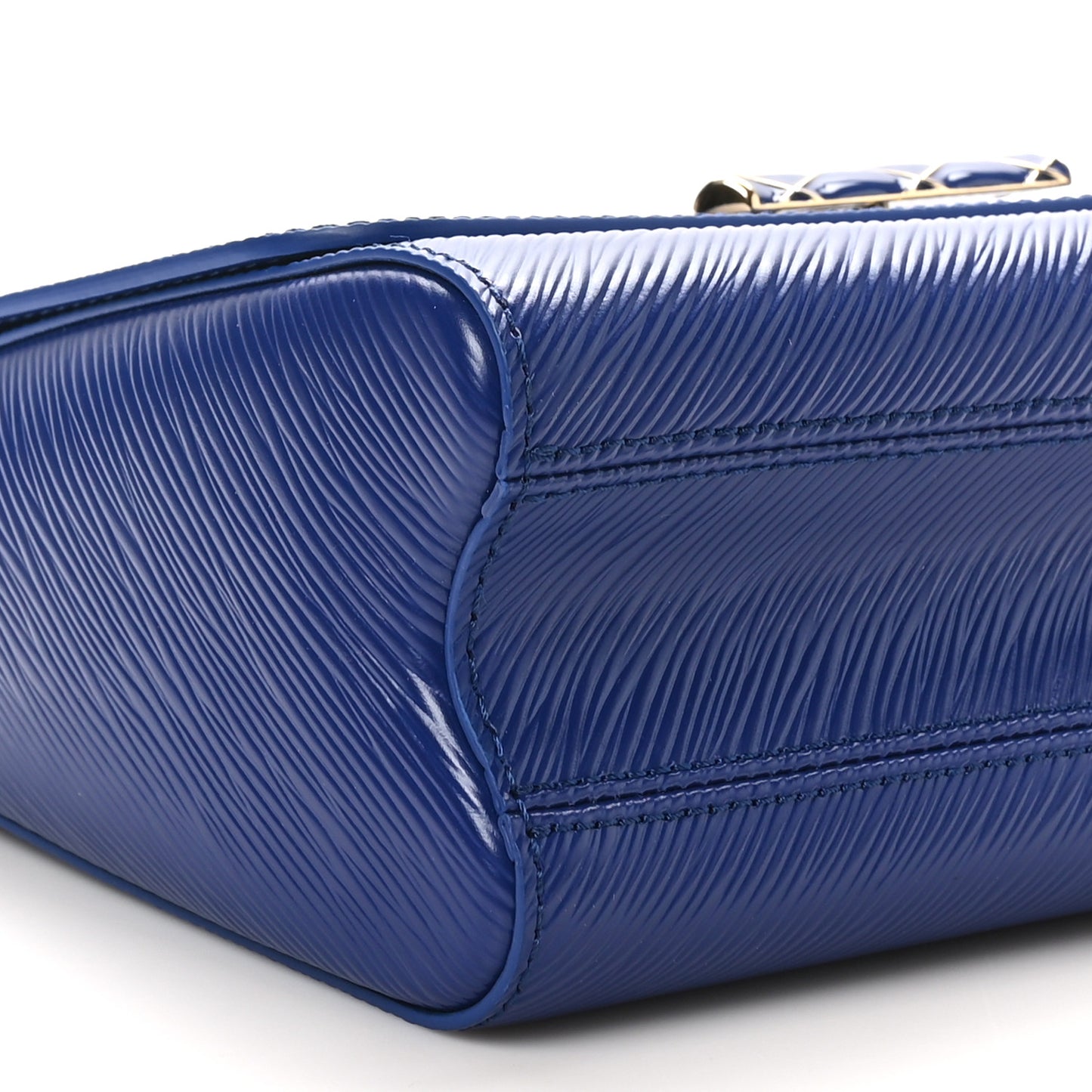Epi Enamel Wave Twist Shoulder Bag MM Smalt Blue