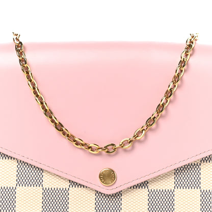 Louis Vuitton Damier Azur Calfskin Pochette Felicie Eau de Rose 8 of 10