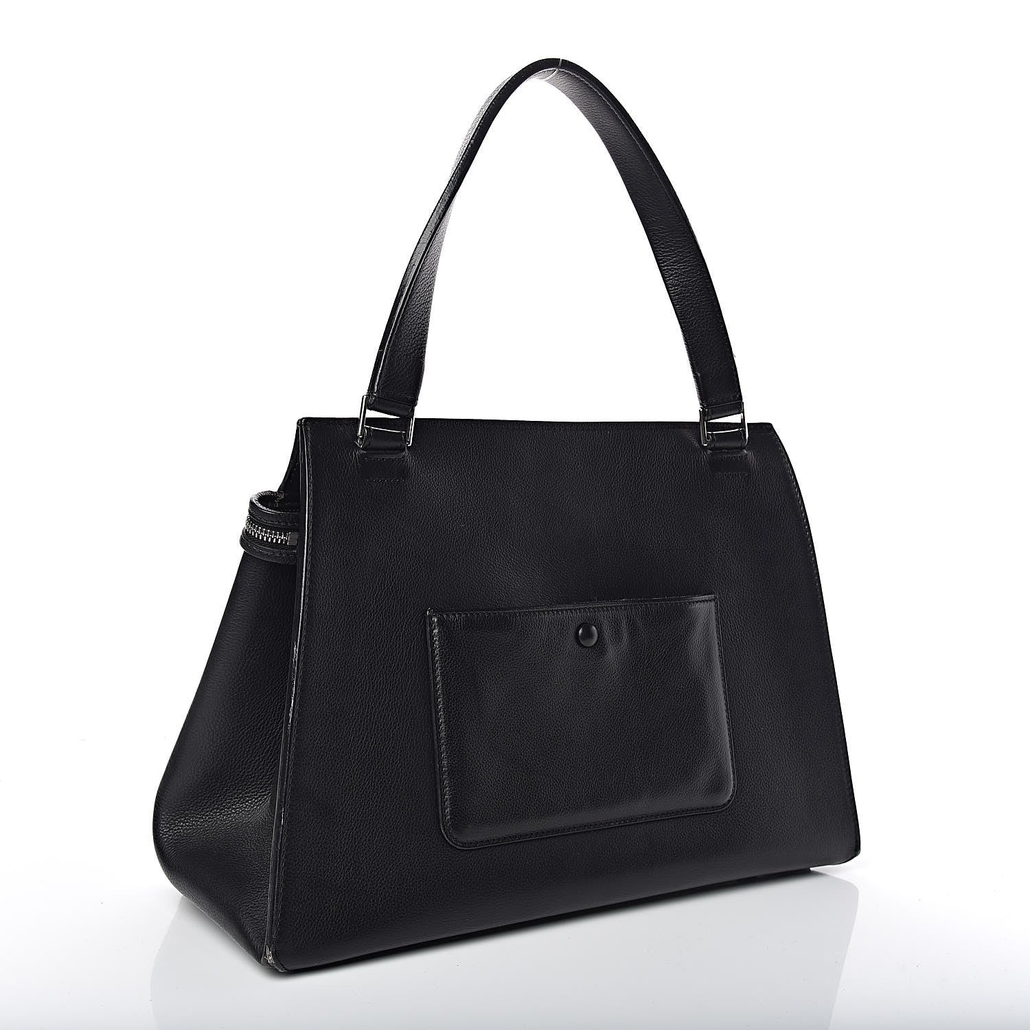 Celine Grained Calfskin Medium Edge Shoulder Bag Black 3 of 13