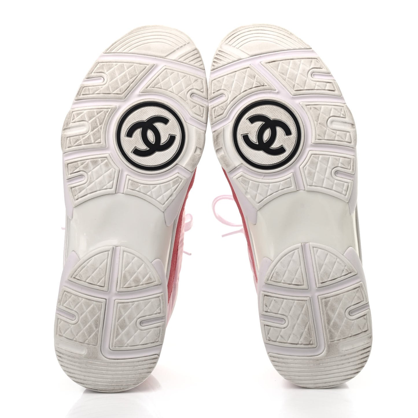 Nylon Calfskin Suede Womens CC Sneakers 39.5 Pink