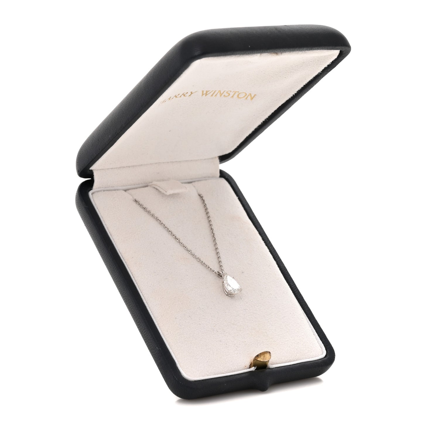 Platinum Diamond 1.01ct Pear Solitaire Pendant Necklace