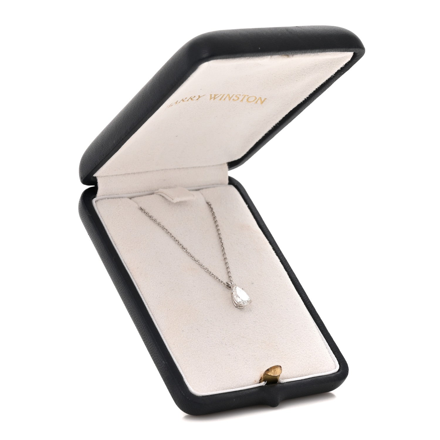Harry Winston Platinum Diamond 1.01ct Pear Solitaire Pendant Necklace 6 of 6