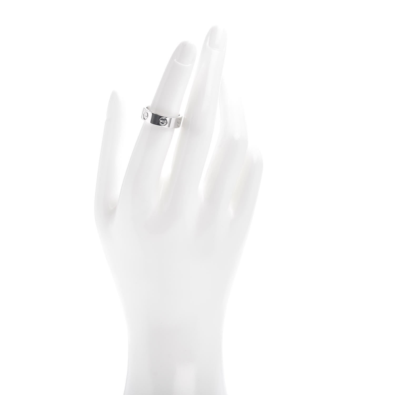 Cartier 18K White Gold 5.5mm LOVE Ring 51 5.75 2 of 4