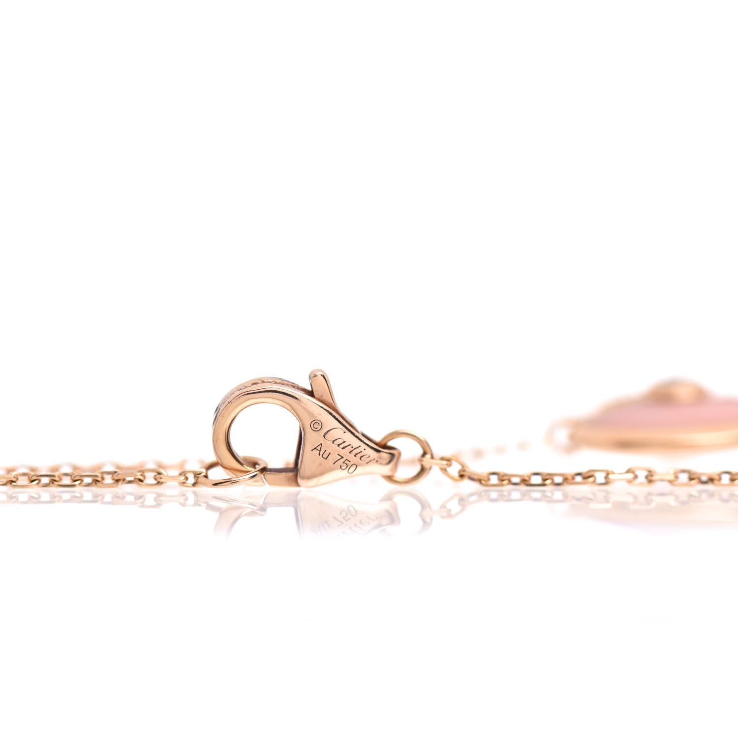 Cartier 18K Pink Gold Diamond Pink Opal Amulette de Cartier Bracelet 4 of 4