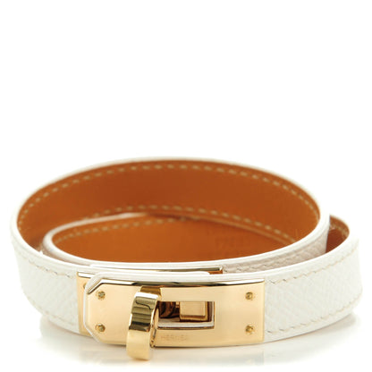 Hermes Epsom Kelly Double Tour Bracelet S White 1 of 7