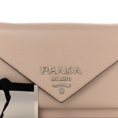 Prada Saffiano City Calfskin Mini Envelope Bag Water Lily 8 of 10