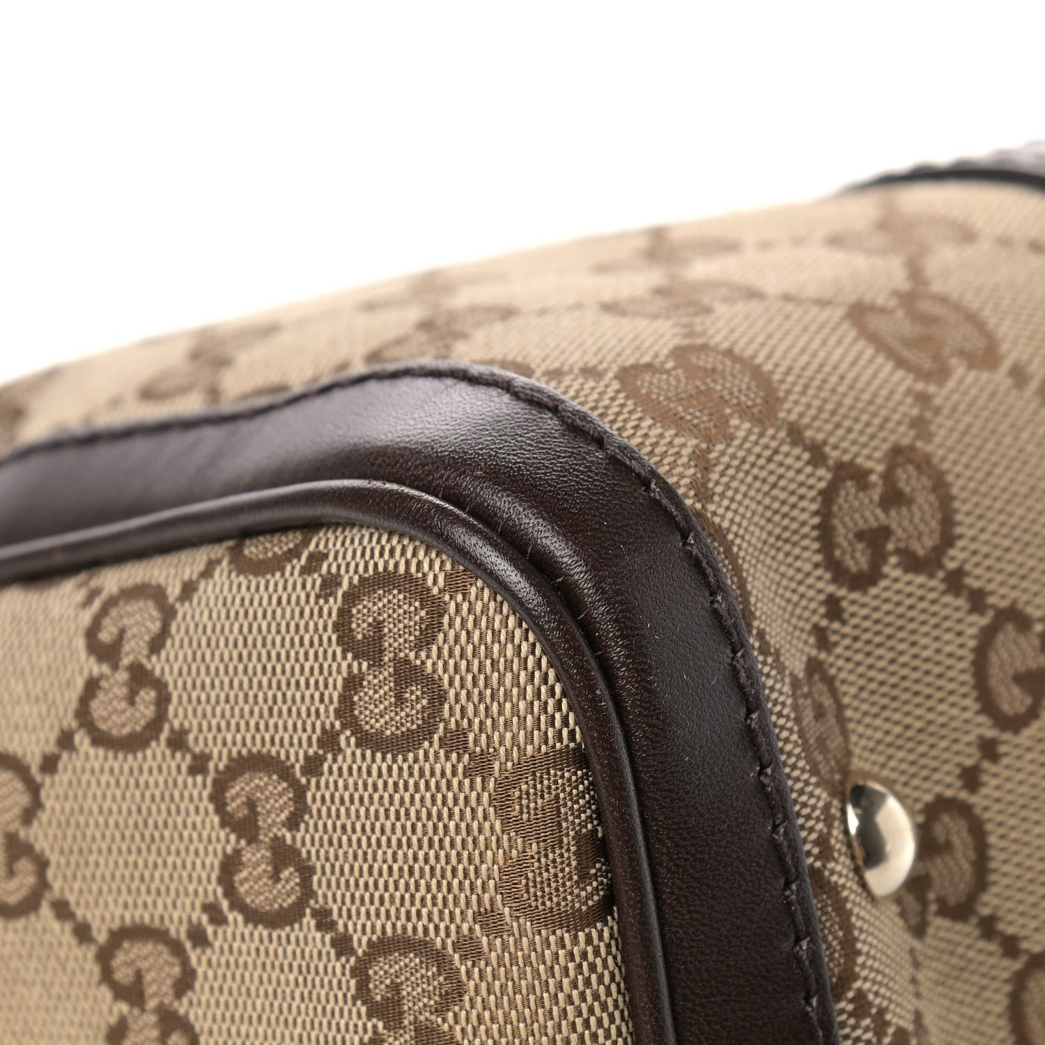 Gucci Monogram Vintage Web Medium Boston Dark Brown 10 of 11