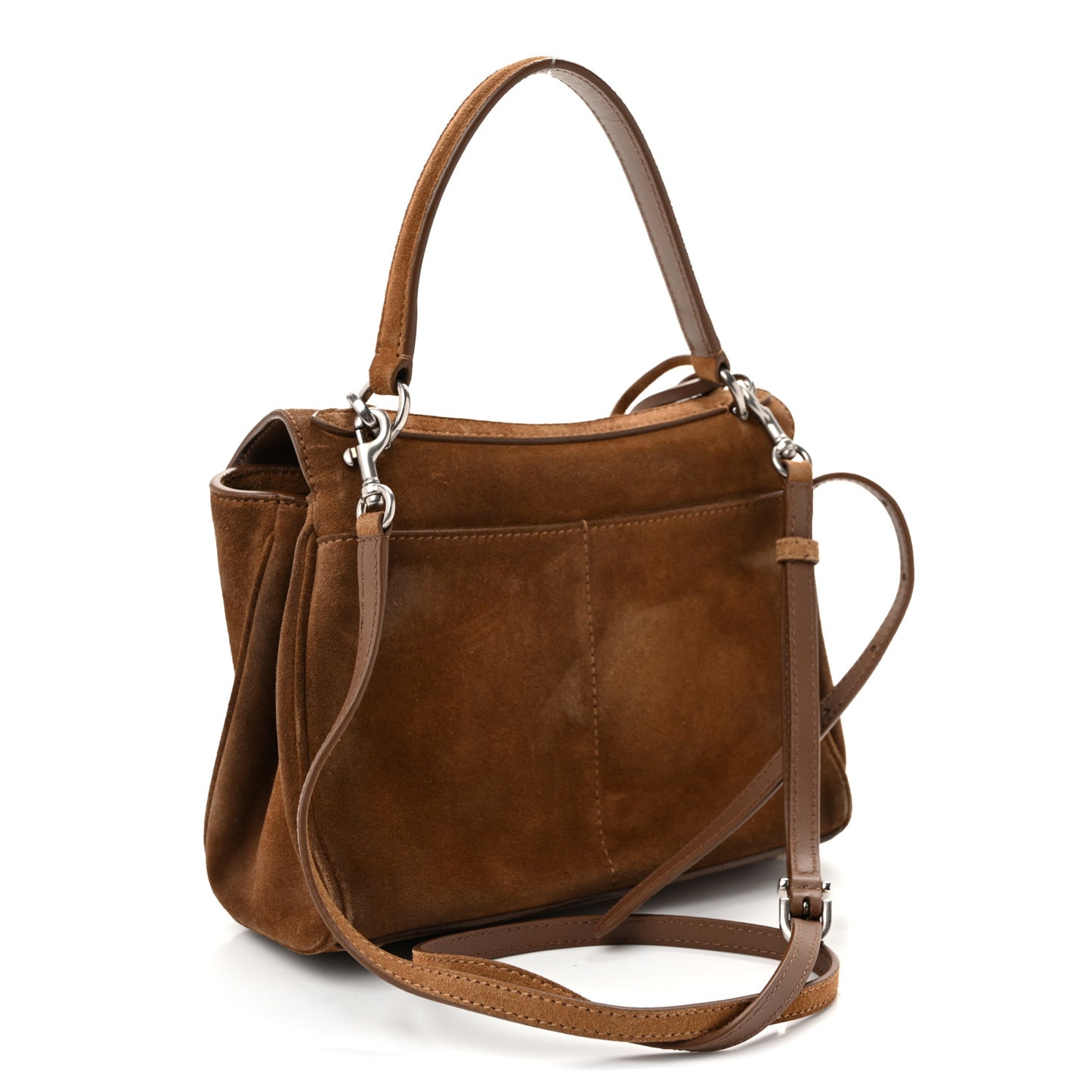 Waxed Suede Mini Rodeo Top Handle Handbag Camel