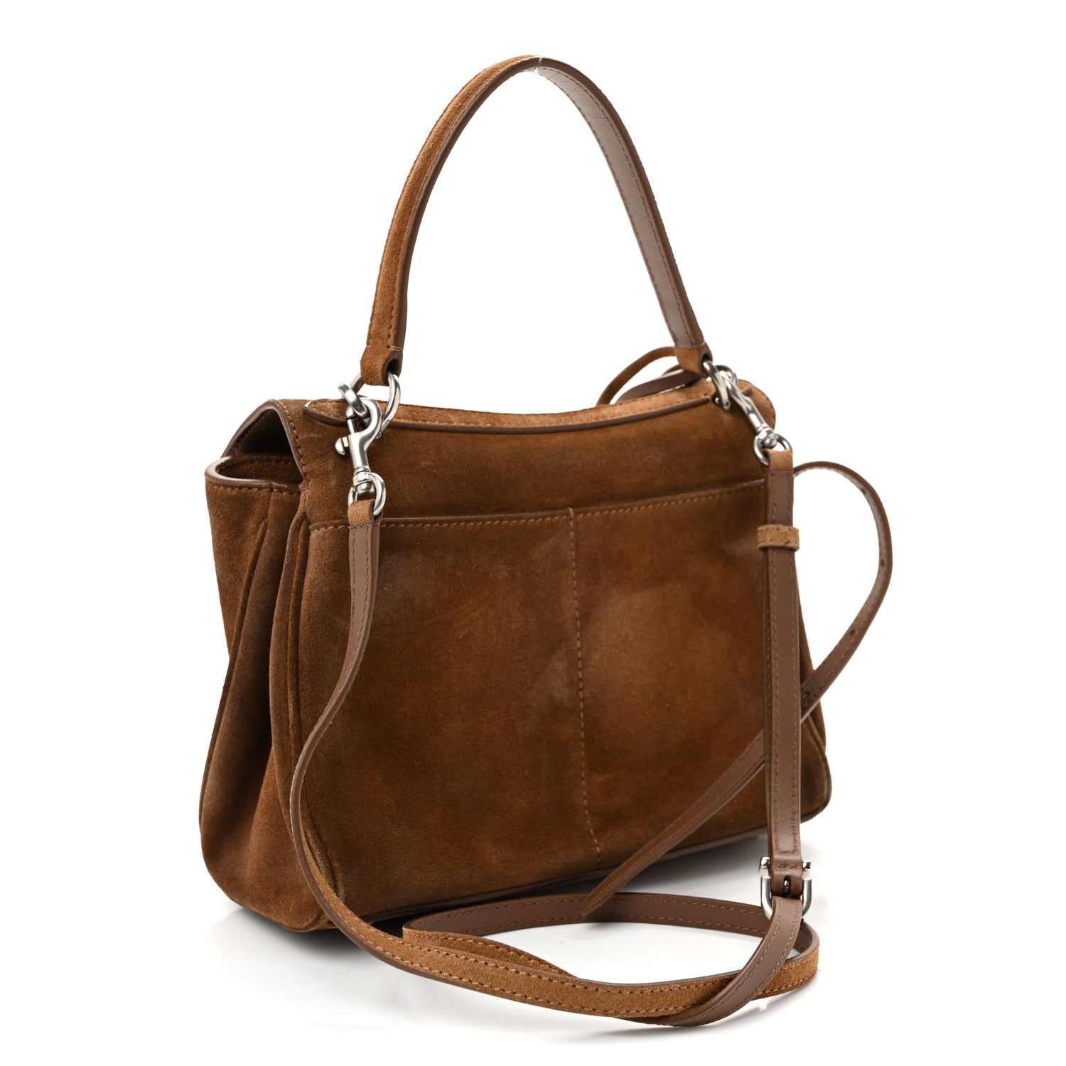 Balenciaga Waxed Suede Mini Rodeo Top Handle Handbag Camel 2 of 10