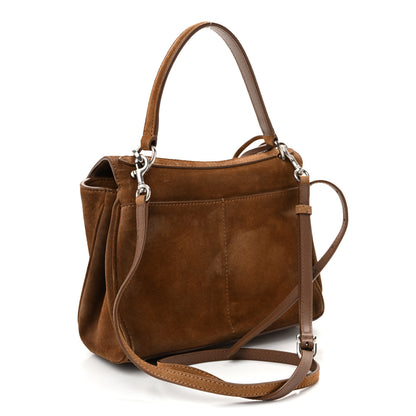 Balenciaga Waxed Suede Mini Rodeo Top Handle Handbag Camel 2 of 10