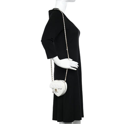 Chanel Lambskin Quilted CC In Love Heart Clutch With Chain White 2 of 10
