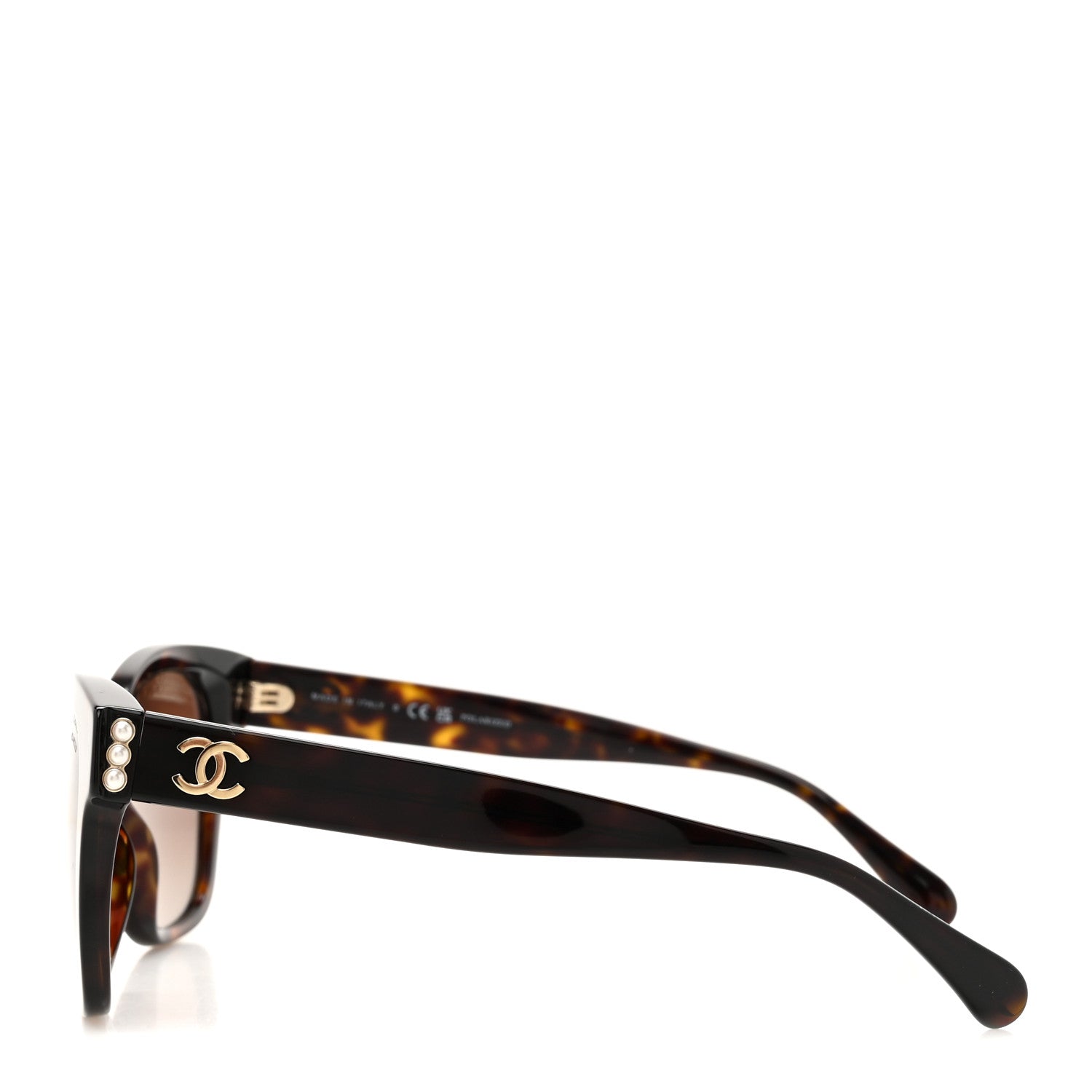 Chanel Acetate Polarized Pearl CC Square Sunglasses 5482-H-A Tortoise 3 of 8