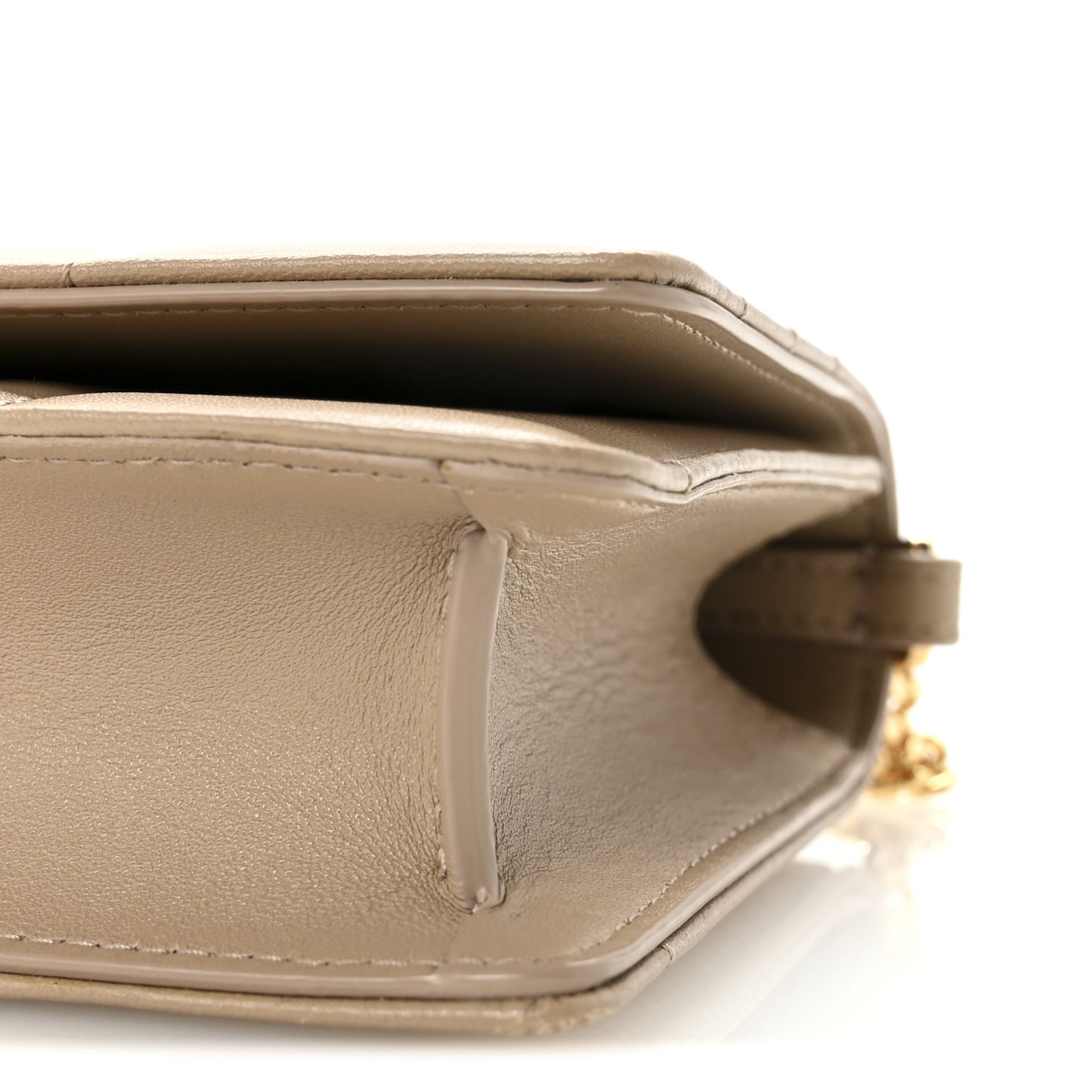 Lambskin Quilted Lola Clutch On Chain Beige