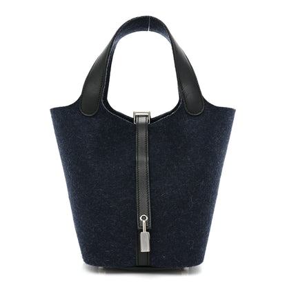 Hermes Feutre Swift Picotin Lock 18 PM Bleu Nuit Black 1 of 13