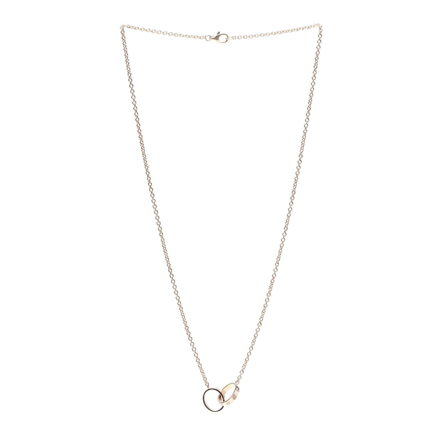 Cartier 18K Pink Gold Interlocking LOVE Necklace 3 of 8