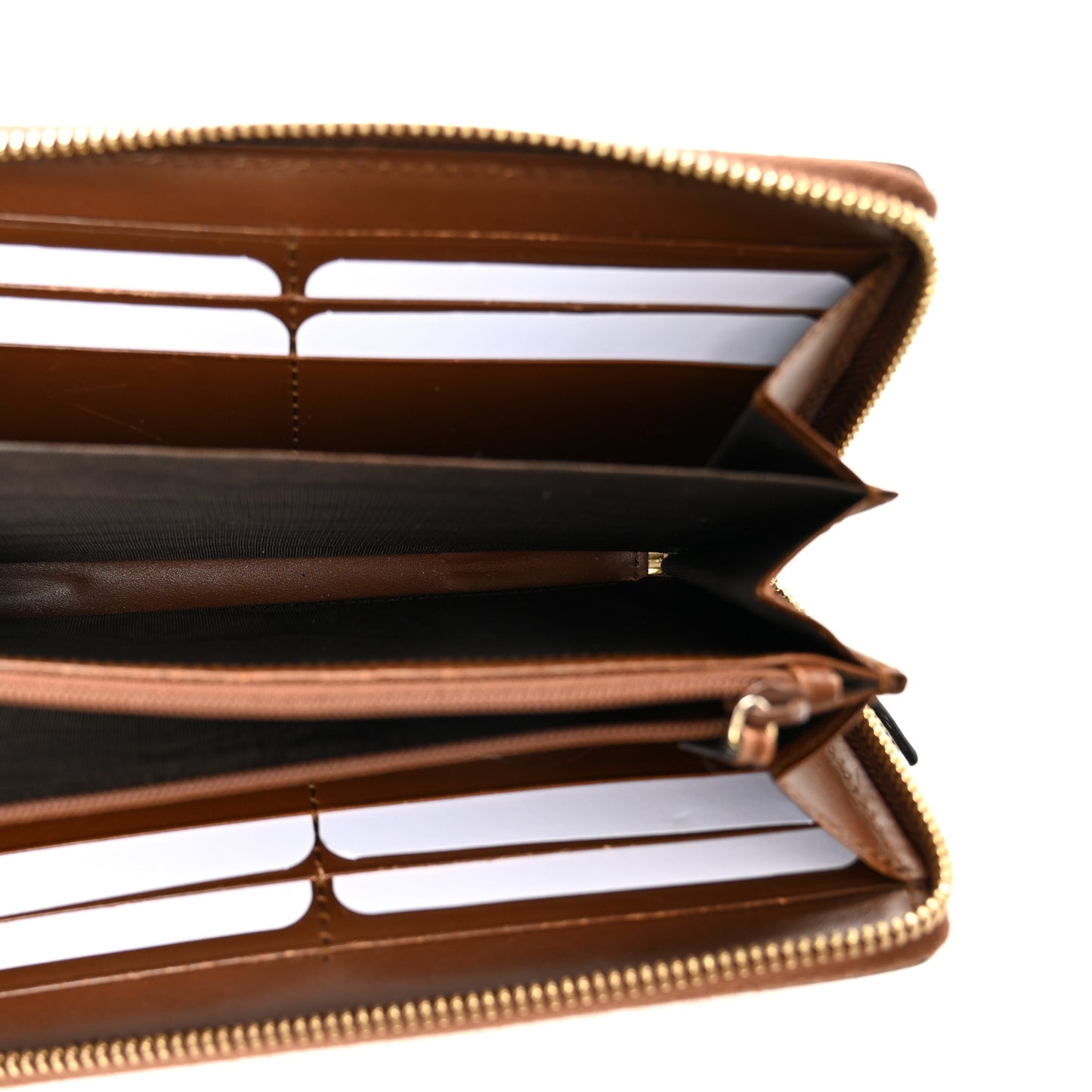 GG Supreme Monogram Cuoio Toscano Zip Around Wallet Beige Ebony Cuir