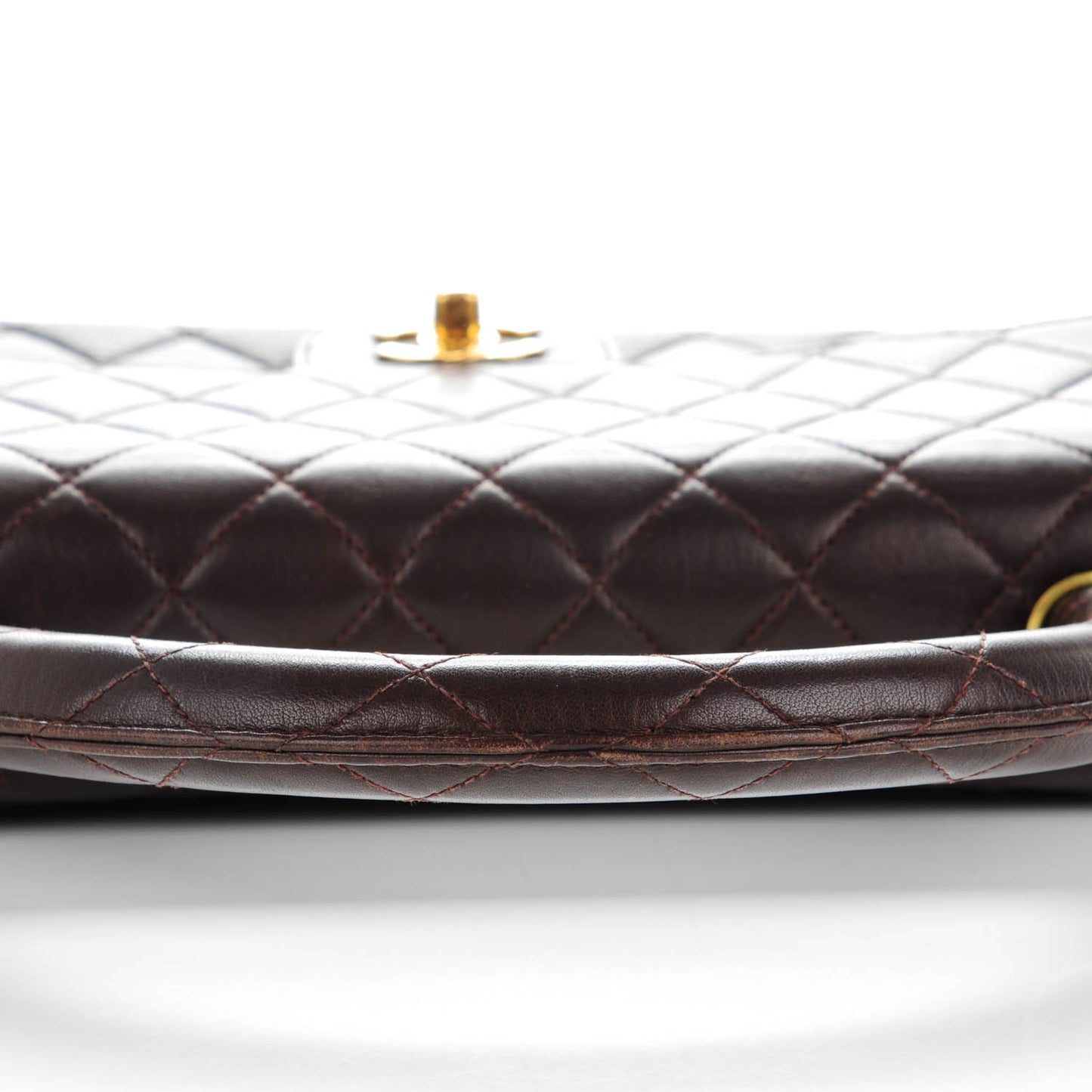 Lambskin Quilted Medium Kelly Flap Bag Brown