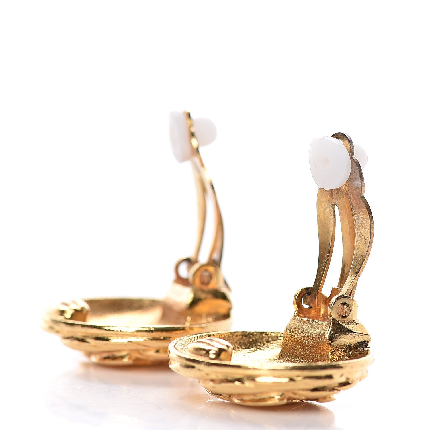 Chanel CC Button Clip On Earrings Gold 3 of 4