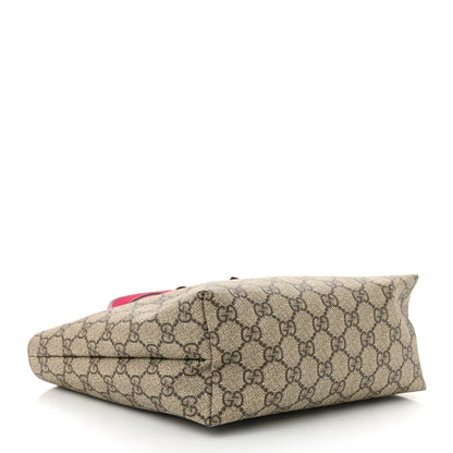 Gucci GG Supreme Monogram Bow Childrens Tote Red Pink 4 of 10