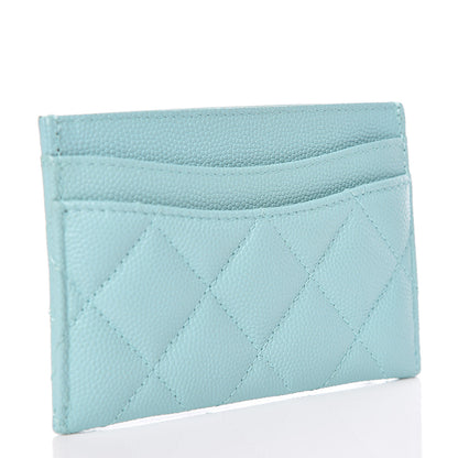Chanel Caviar Quilted Card Holder Light Blue 3 of 9