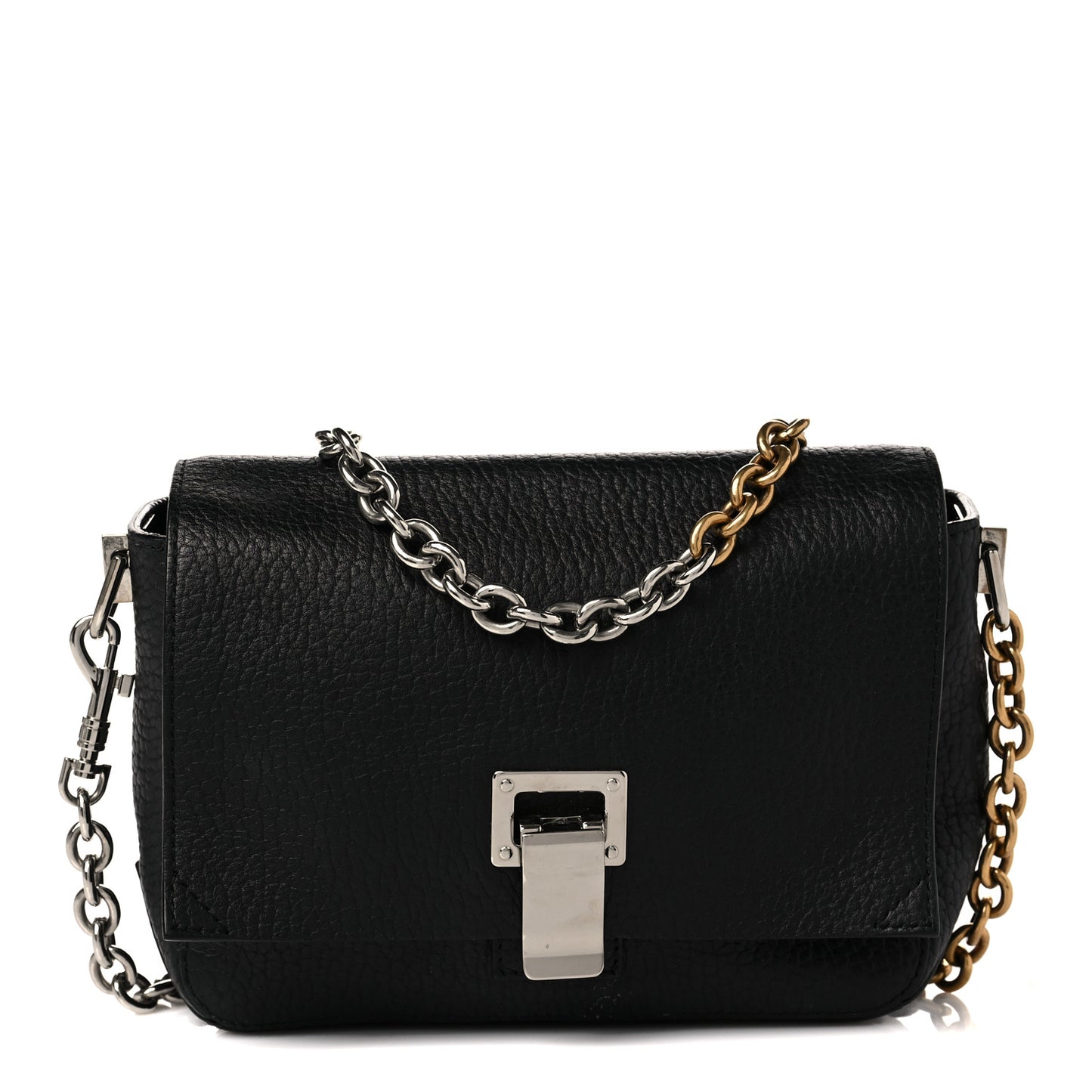 Pebbled Calfskin Extra Small Courier Black