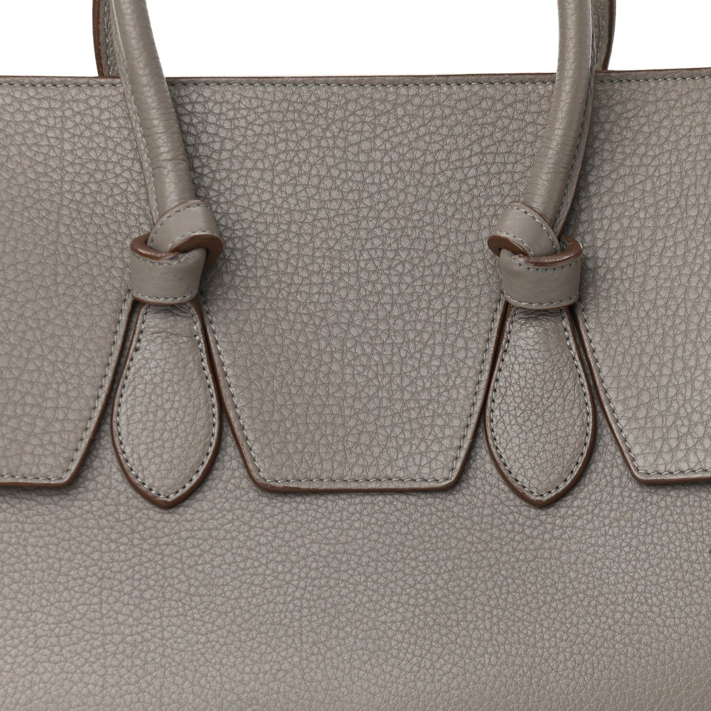 Crisped Calfskin Mini Tie Knot Tote Medium Grey