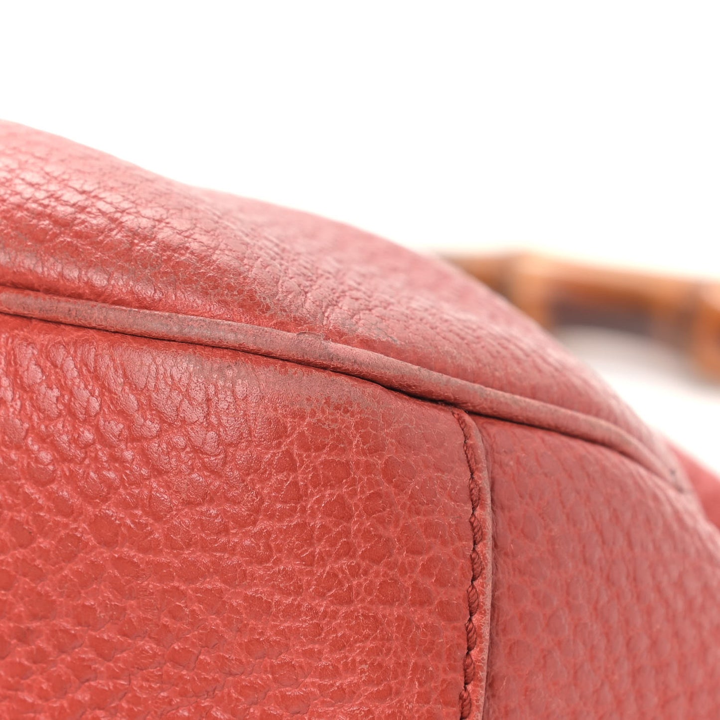 Calfskin Bamboo Top Handle Bag Coral