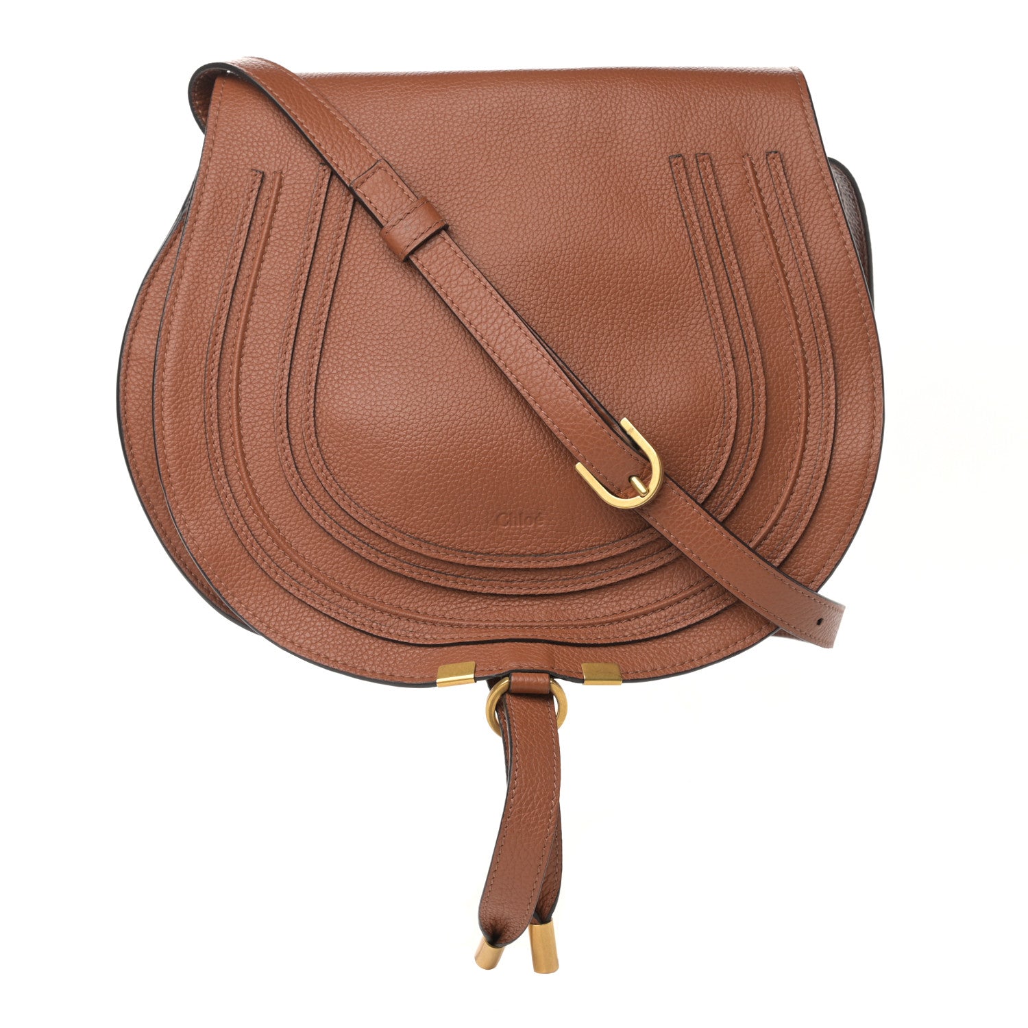 Chloe Calfskin Medium Marcie Round Crossbody Bag Tan 1 of 14