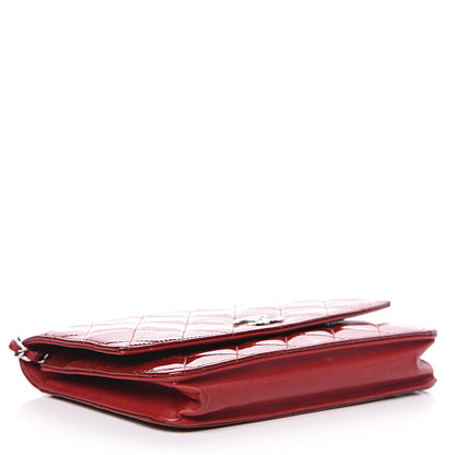 Chanel Patent Quilted Brilliant Wallet On Chain WOC Red 3 of 9