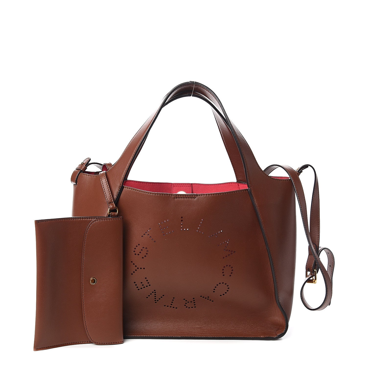Stella McCartney Eco Alter Nappa Perforated Logo Satchel Cinnamon 1 of 9