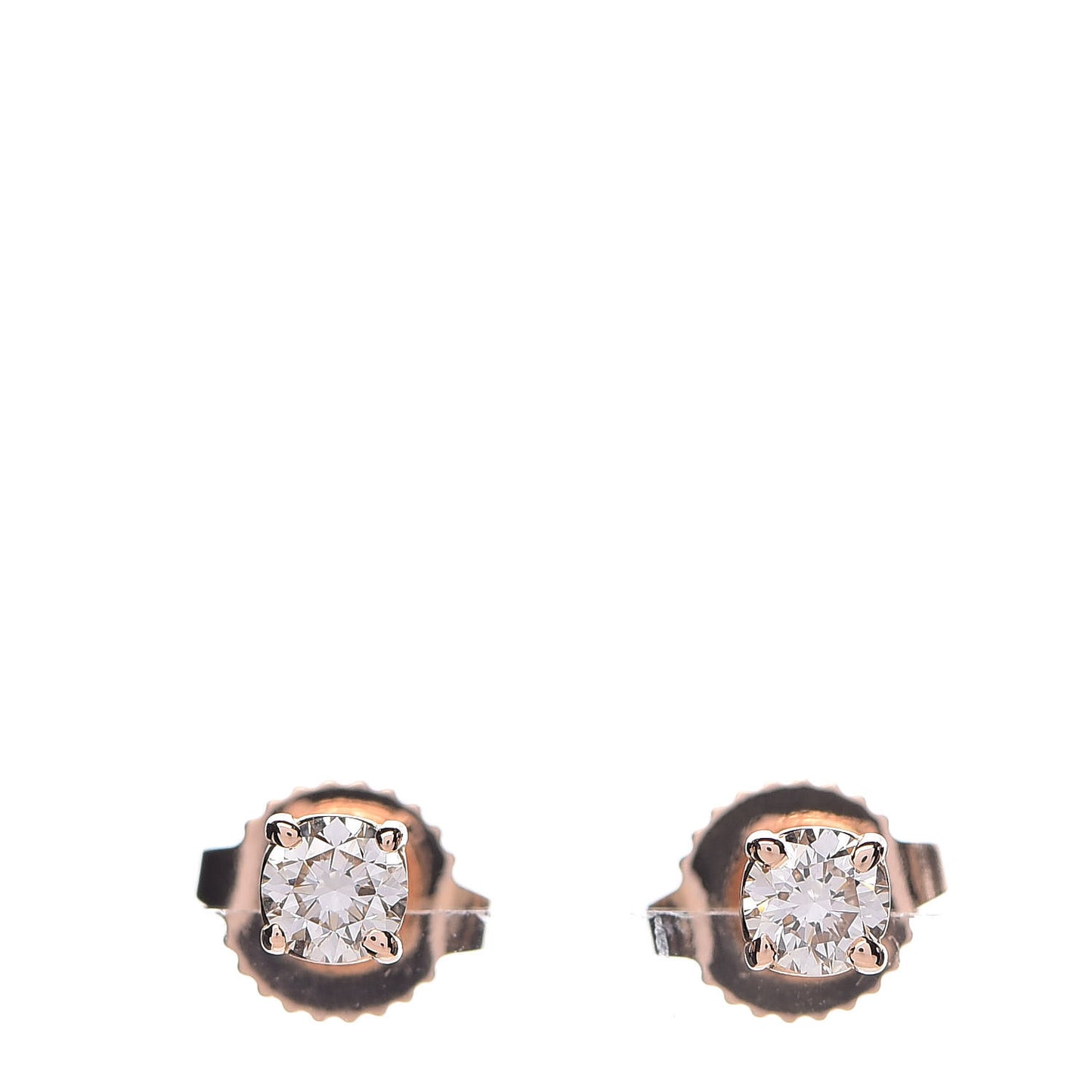 18K Rose Gold Diamond .28ctw Solitaire Earrings
