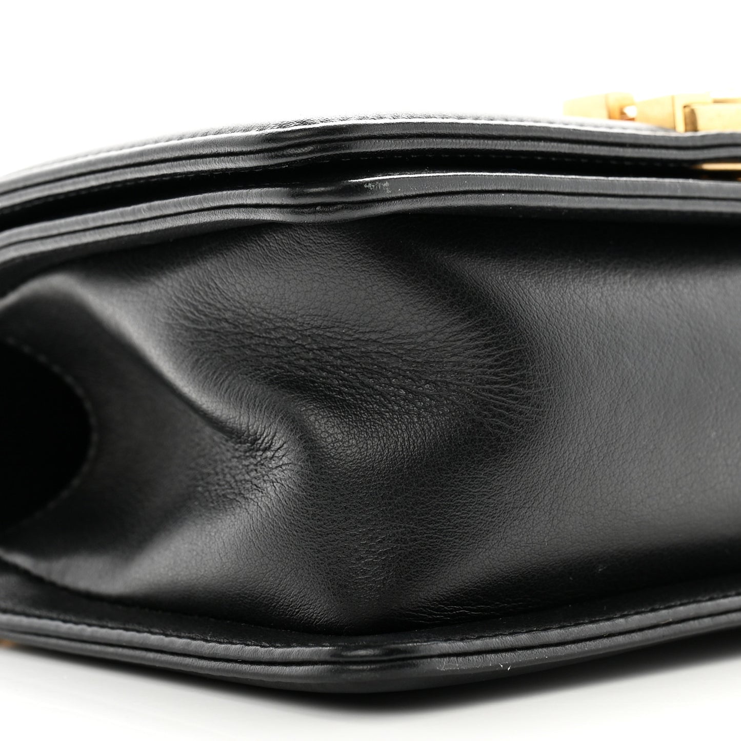 Calfskin Quilted Small Boy Flap Black