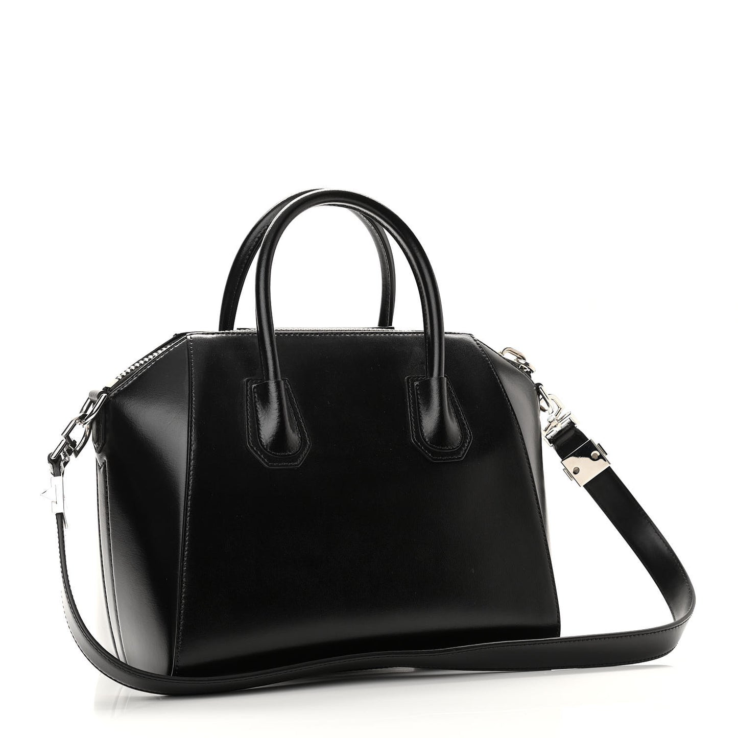Shiny Lord Calfskin Small Antigona Black