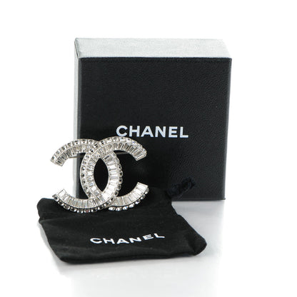 Chanel Baguette Crystal CC Brooch Silver 5 of 5