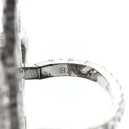 Gucci Metal Crystal Interlocking G Flower Ring S Silver 6 of 6