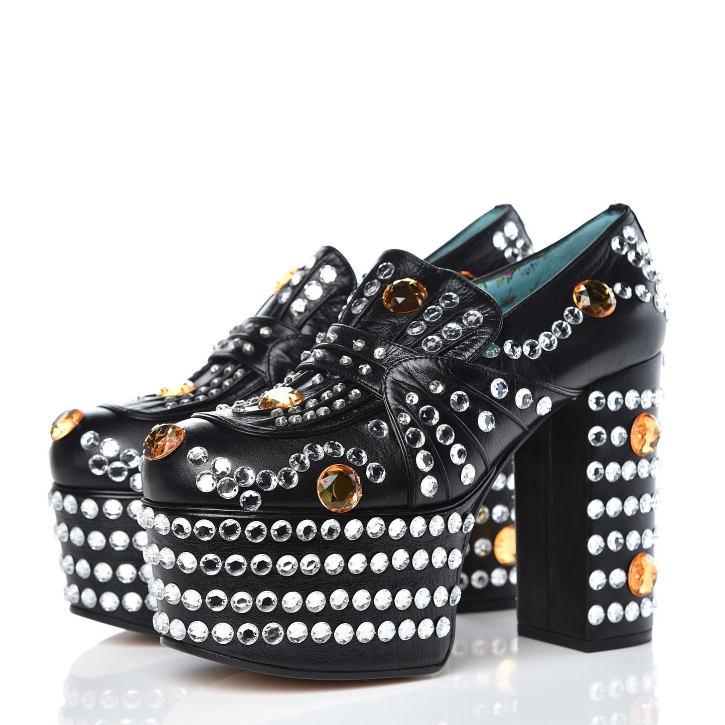 Malaga Kid Crystal Amilna Platform Loafer 36.5 Black
