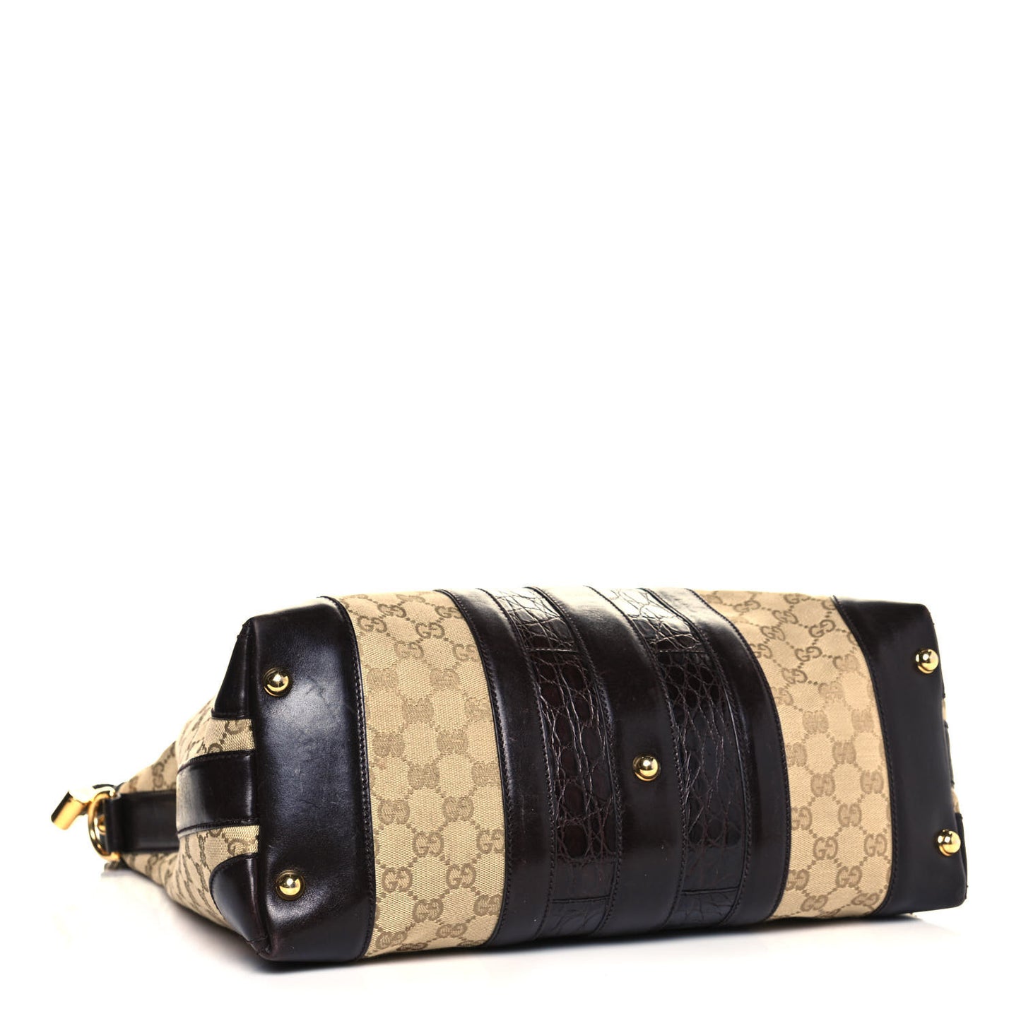 Monogram Crocodile Web Medium Secret Hobo Dark Brown