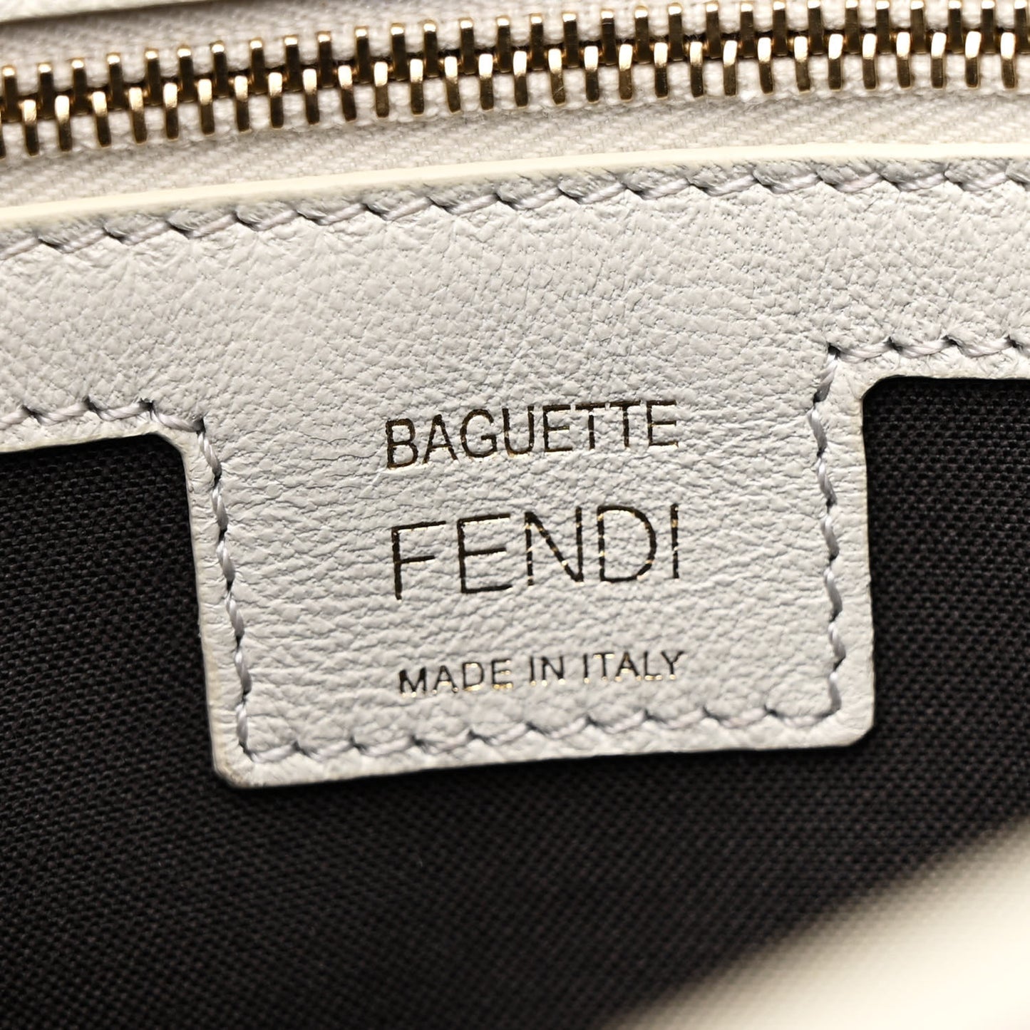 Nappa FF 1974 Embossed Large Baguette White