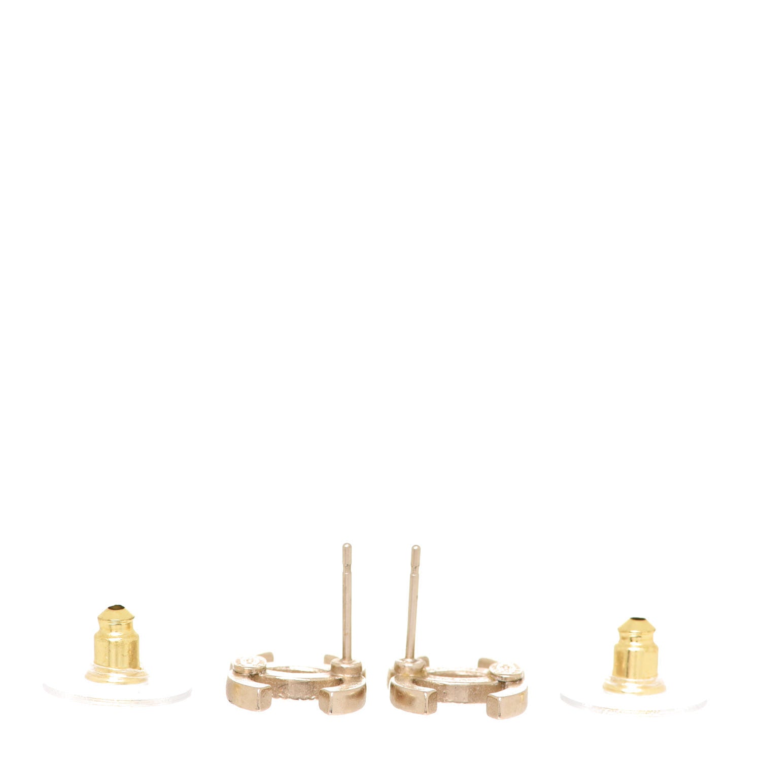 Chanel Crystal CC Earrings Gold 3 of 5