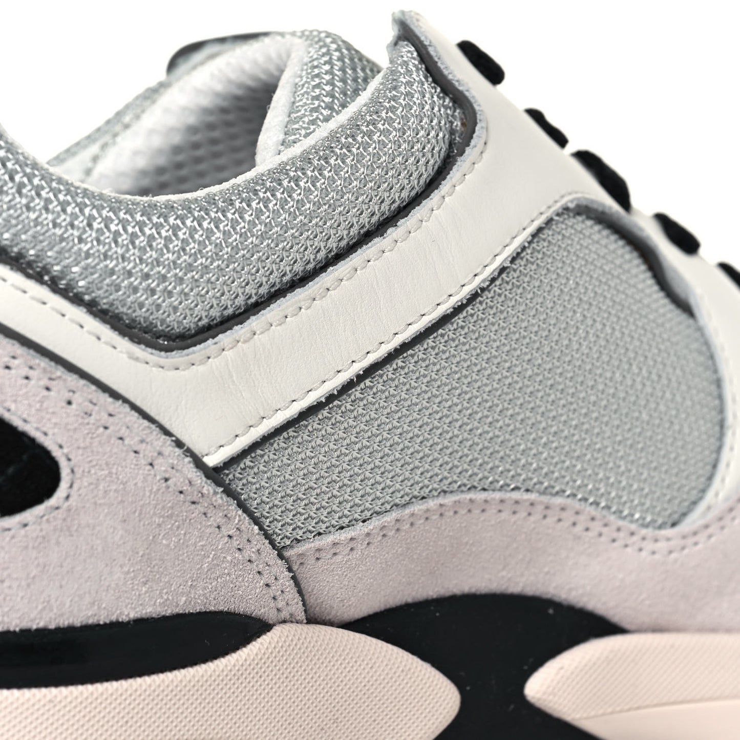 Mesh Suede Calfskin Womens CC Sneakers 41 White Silver Light Grey Pink