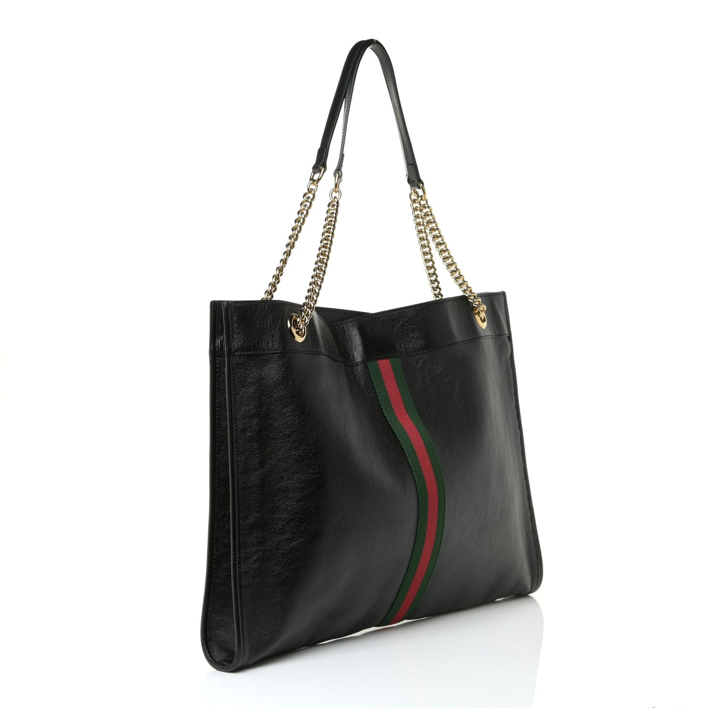 Calfskin Large Rajah Chain Tote Black
