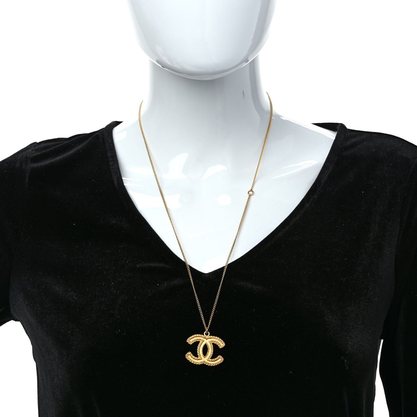 Metal CC Necklace Matte Gold