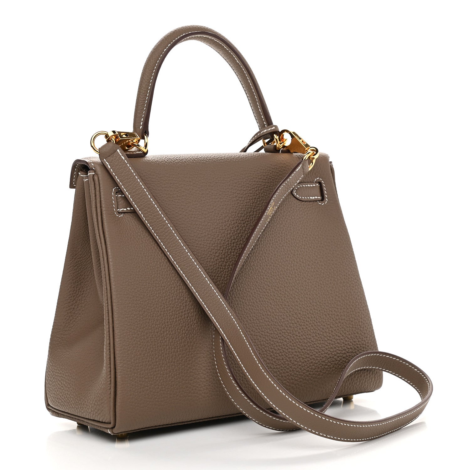 Hermes Togo Kelly Retourne 25 Etoupe 2 of 10