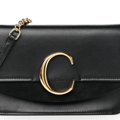 Chloe Calfskin Suede C Clutch With Chain Black 11 of 16