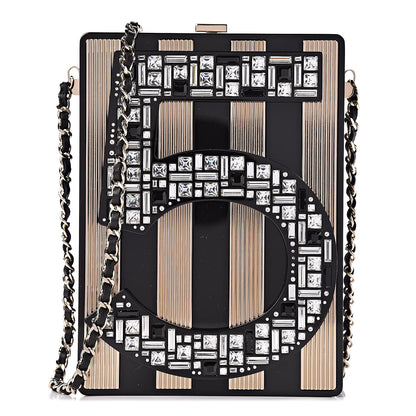 Chanel Plexiglass Strass N°5 Minaudiere Black Gold 1 of 10