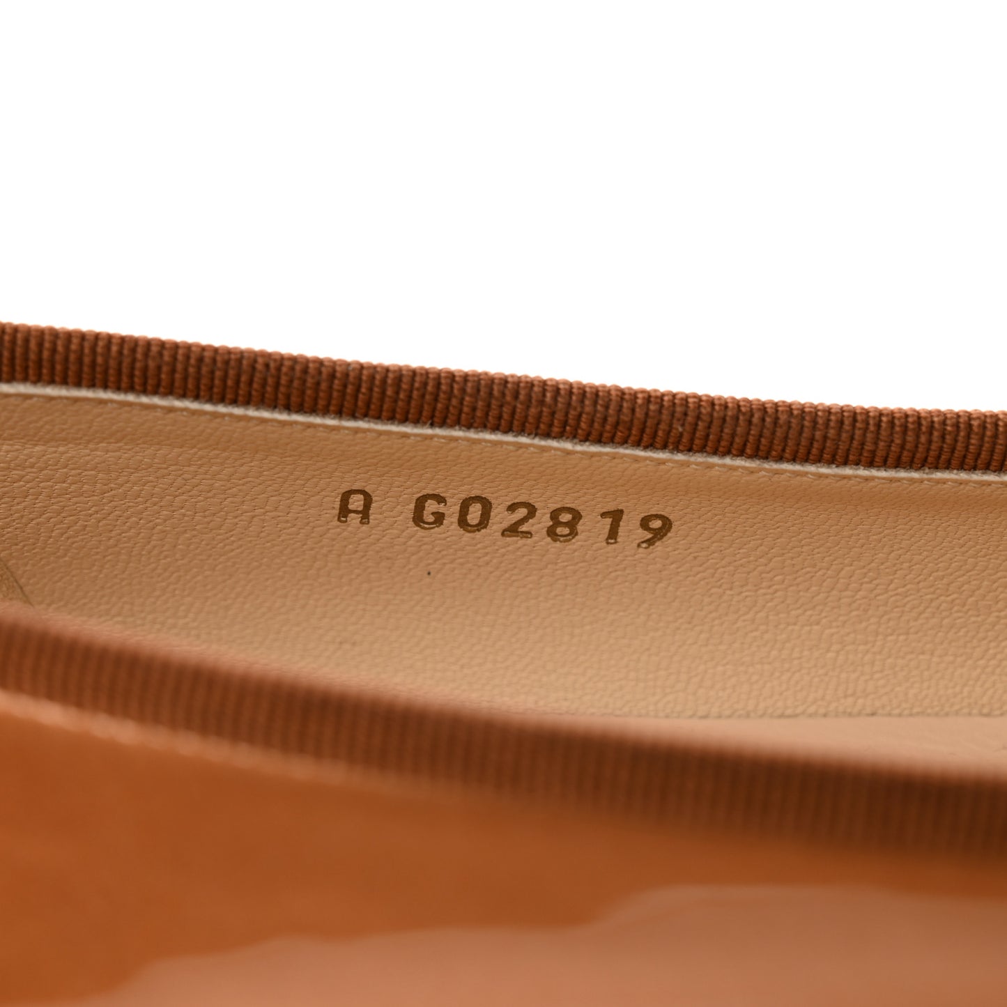 Patent Calfskin CC Cap Toe Ballerina Flats 39.5 Beige Fonce