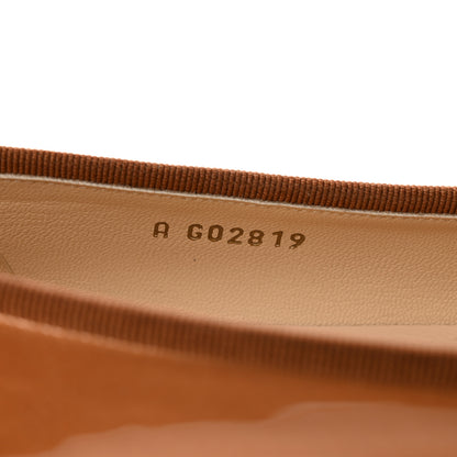 Chanel Patent Calfskin CC Cap Toe Ballerina Flats 39.5 Beige Fonce 8 of 8