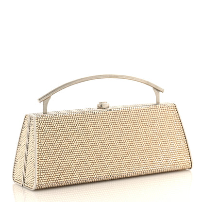 Judith Leiber Swarovski Crystal Top Handle Minaudiere Clutch Gold 3 of 8